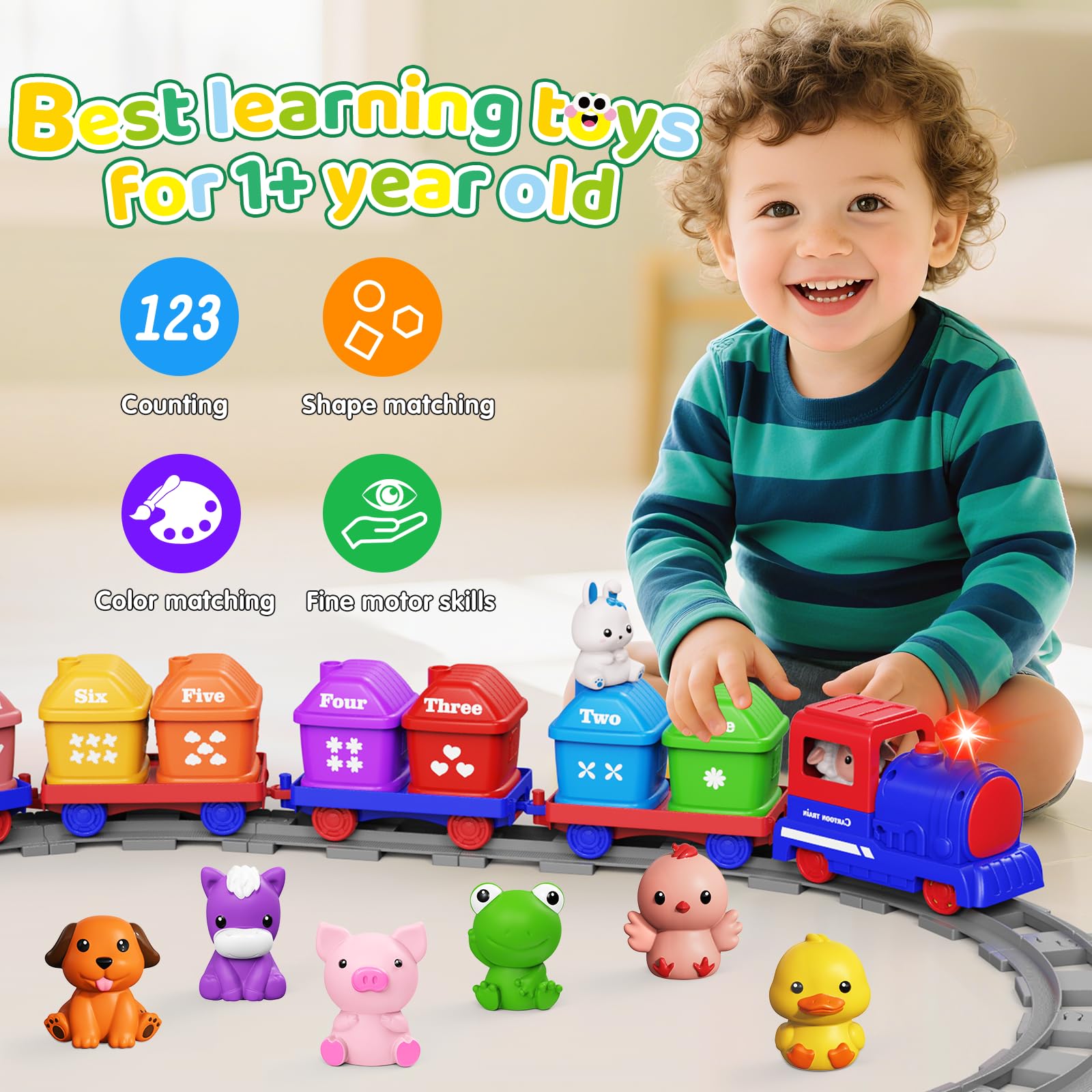 Farm Animal Learning Toys with 8 animals and numbered barns