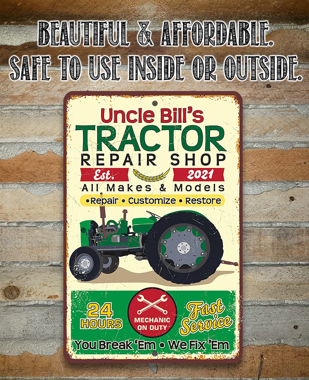 Farm display sign for tractor machine repair shop