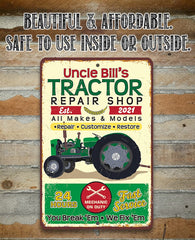 Farm display sign for tractor machine repair shop
