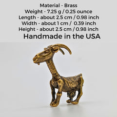 Lifelike brass goat statuette for shelf decor