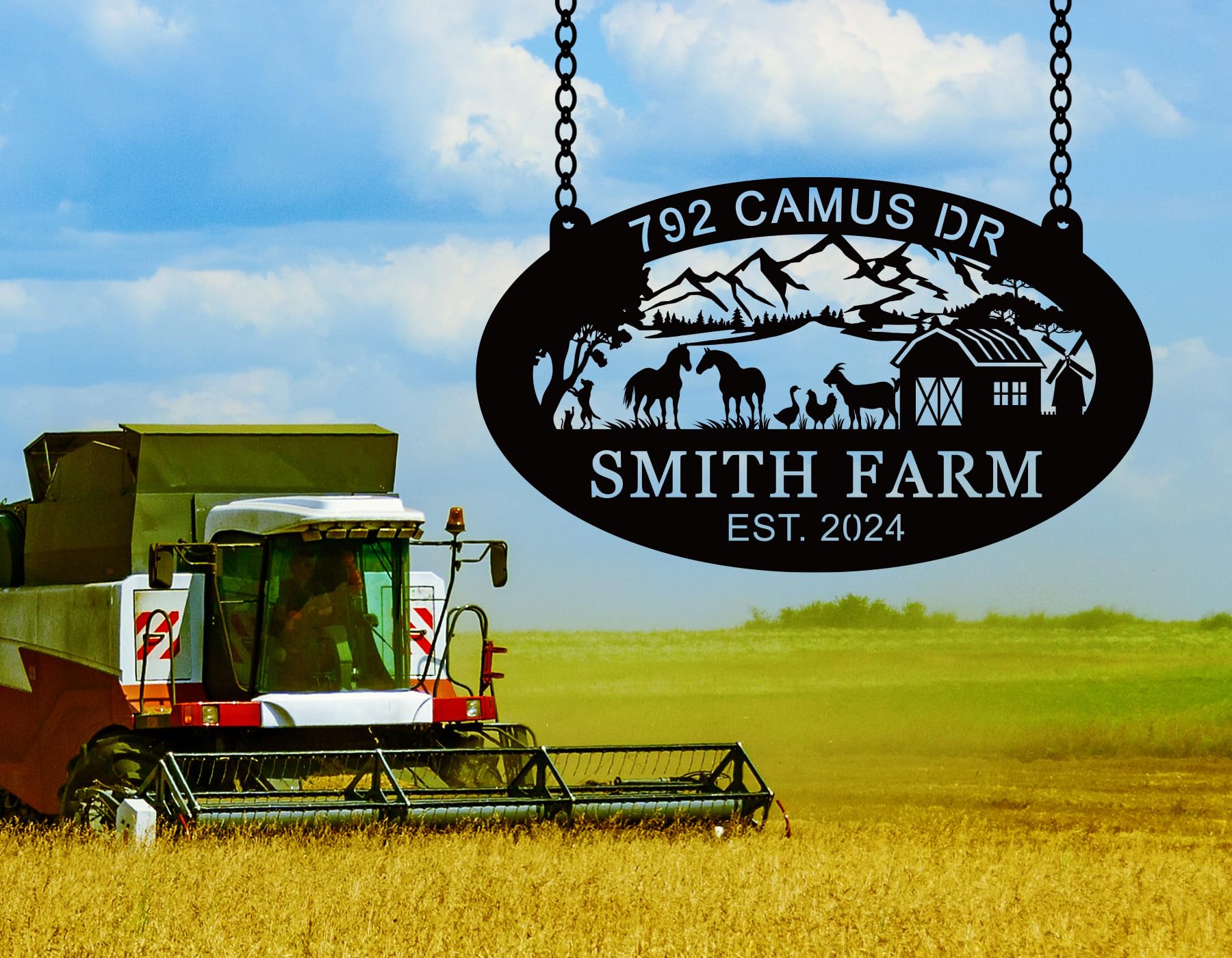 Farm sign suitable for farmhouse decor outdoors