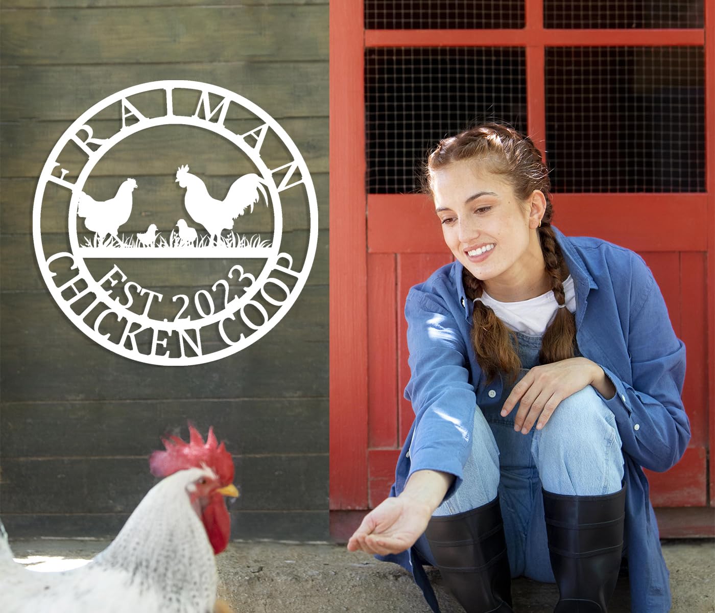 Monogram sign for farm use with customizable details