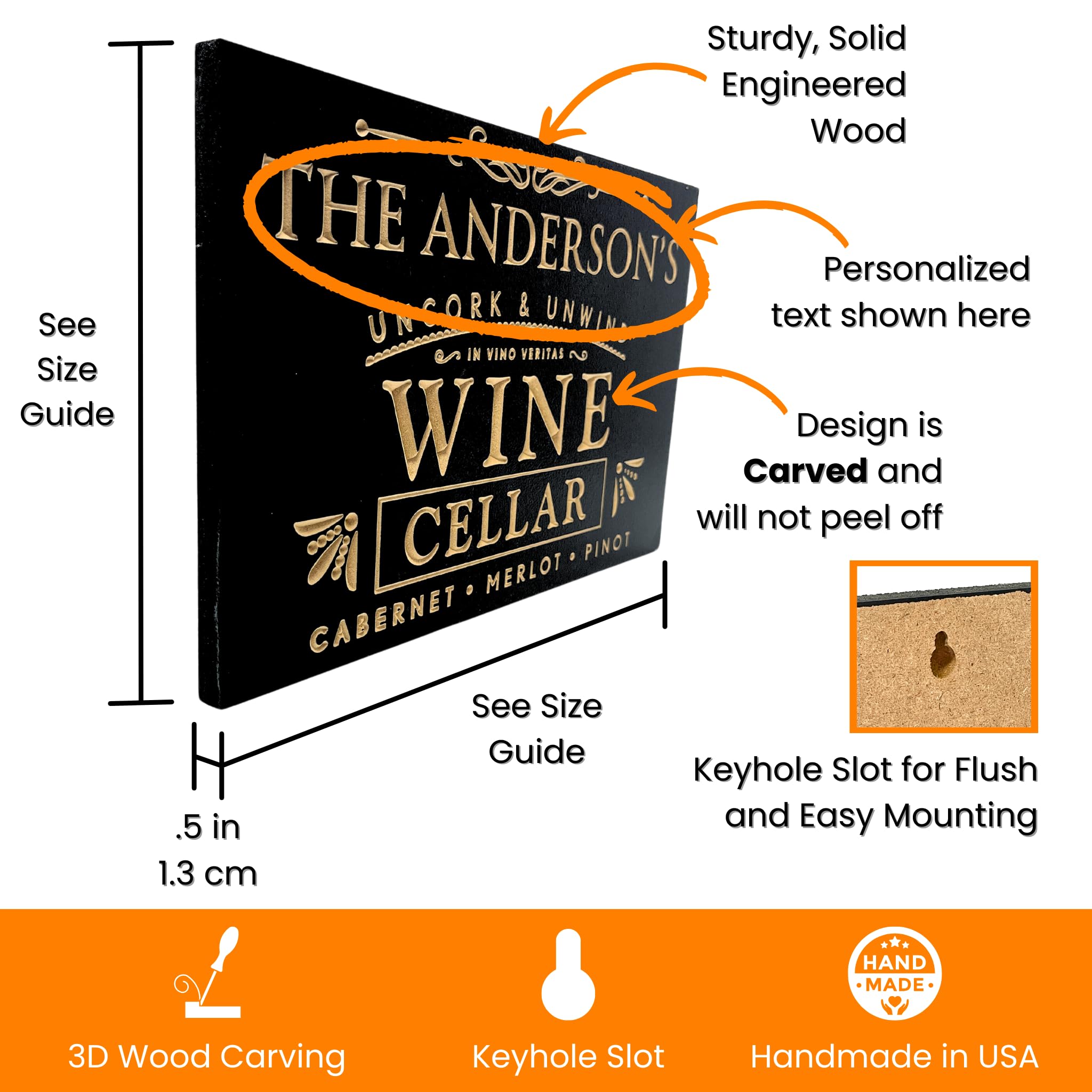 Farmhouse style wine cellar sign suitable for gifting