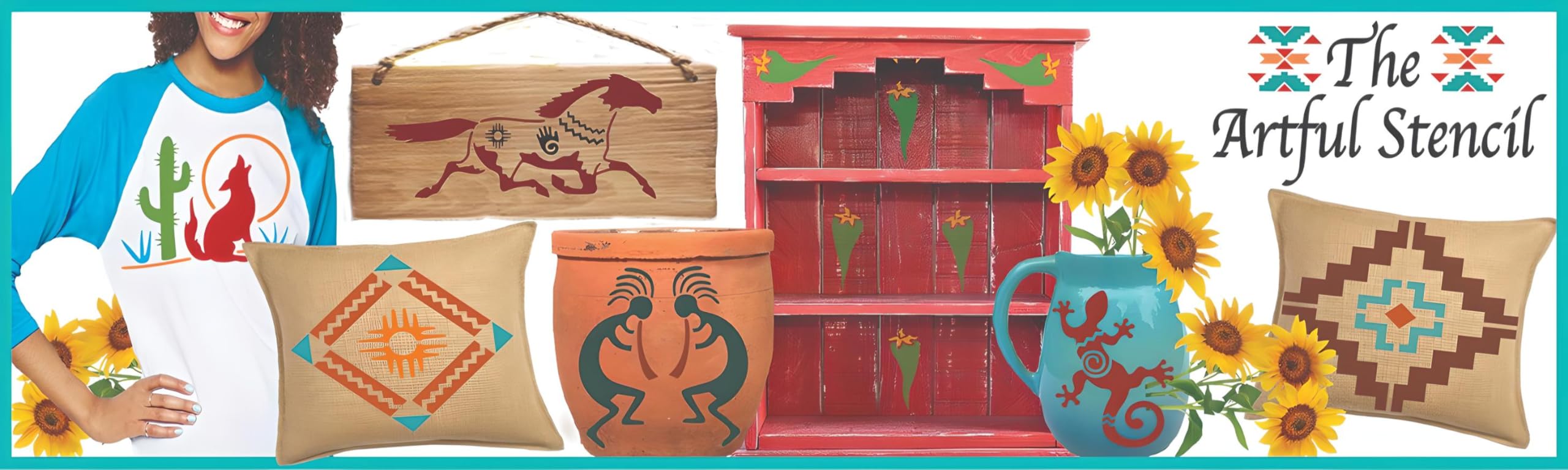 DIY border stencil for crafts walls and furniture by The Artful Stencil