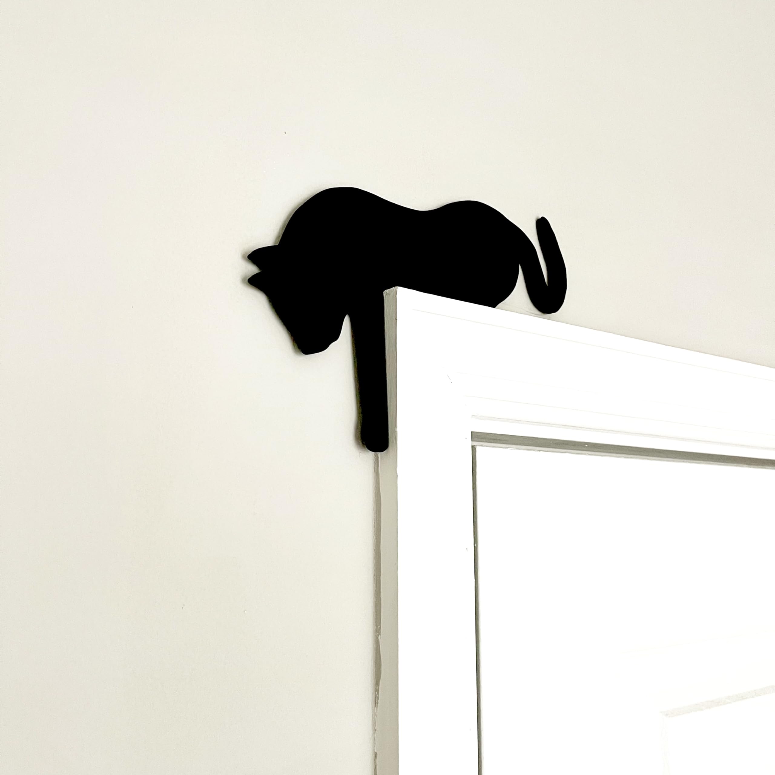 Farmhouse style cat door sitter for mantel or light switch