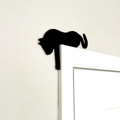 Farmhouse style cat door sitter for mantel or light switch