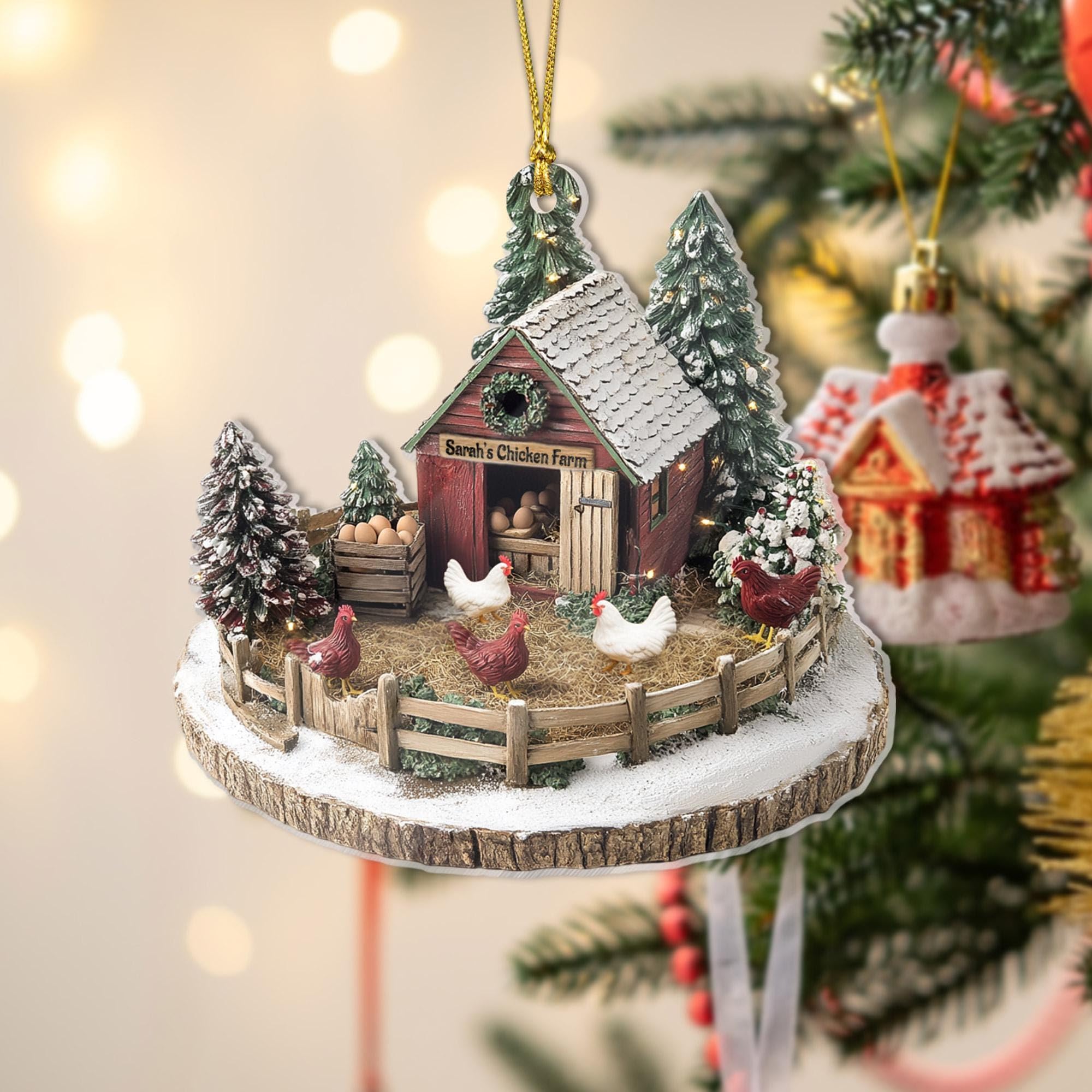 Lightweight durable acrylic ornament suitable for tree hanging