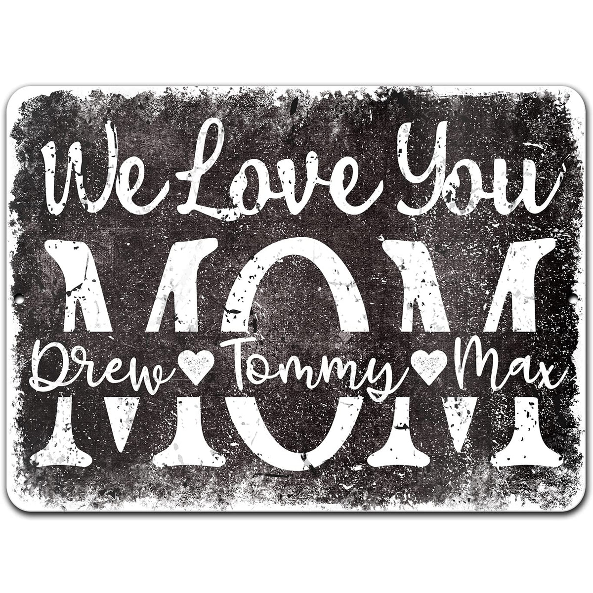 front view of farmhouse christmas gift mom metal sign