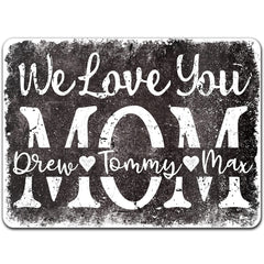 front view of farmhouse christmas gift mom metal sign