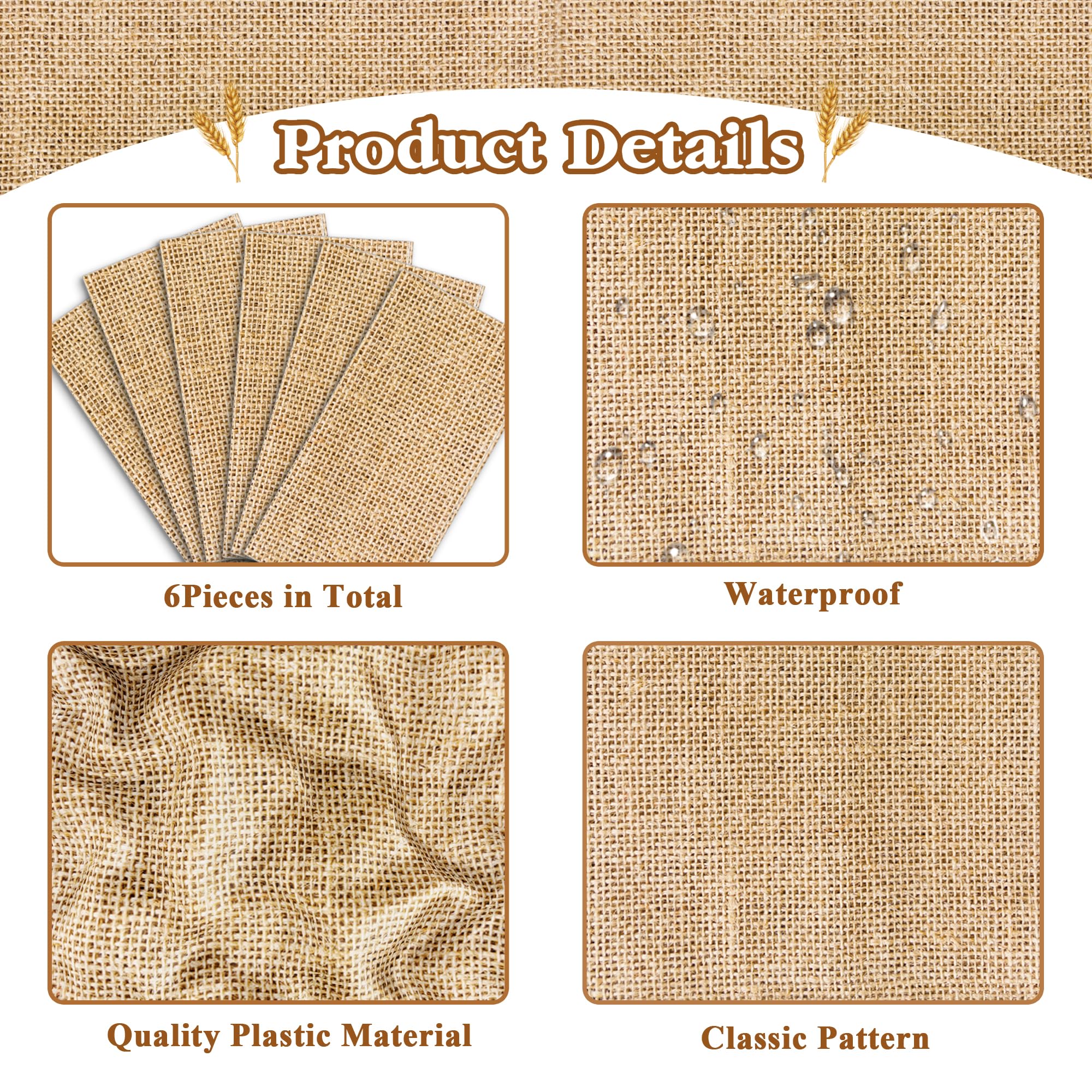 Khaki farmhouse burlap print disposable table runner