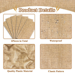 Khaki farmhouse burlap print disposable table runner