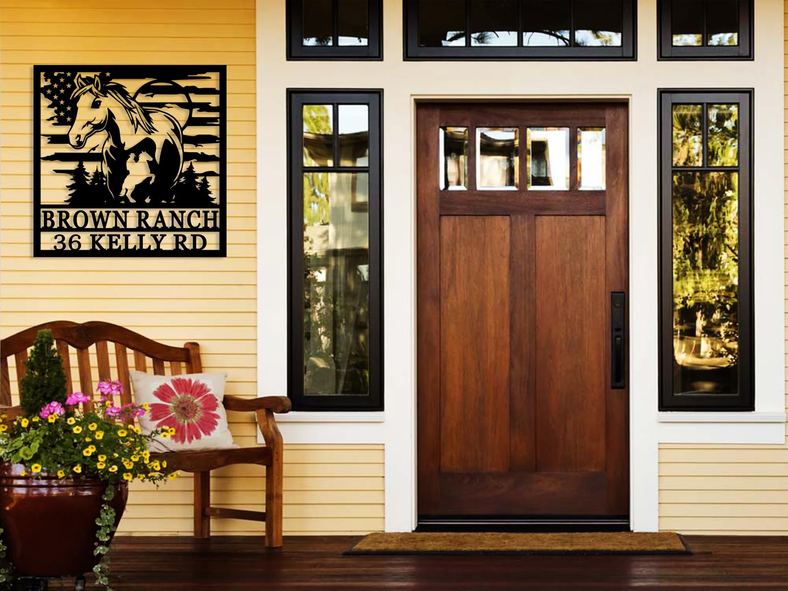 Farmhouse decor metal sign for wall art and outdoor display