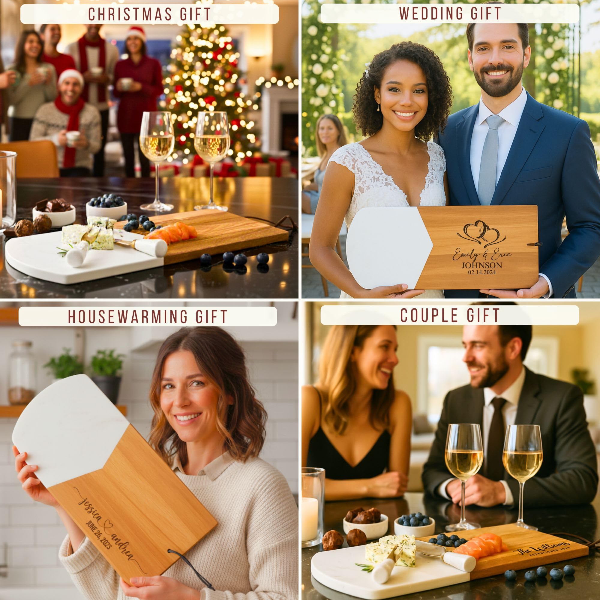 farmhouse style acacia marble serving board