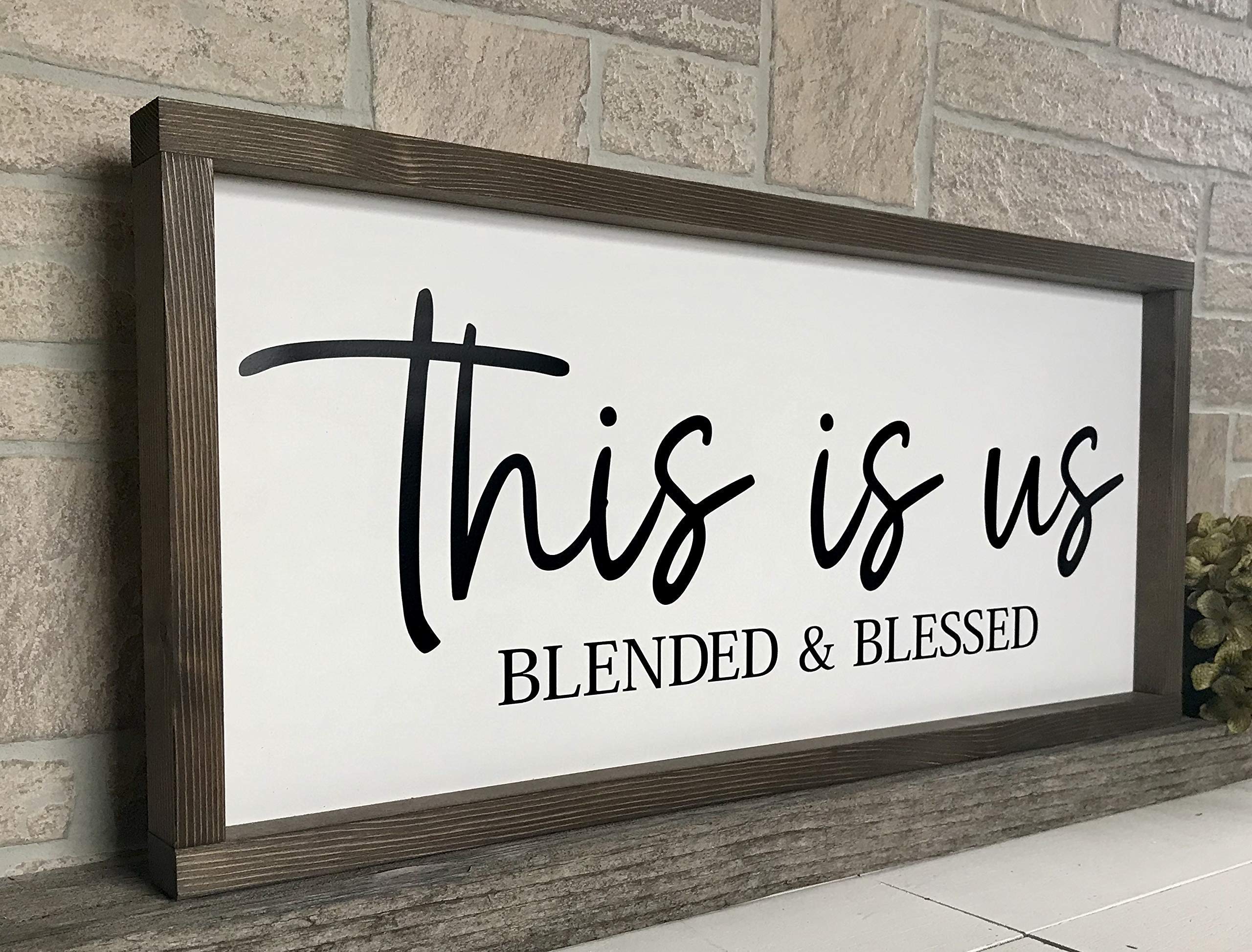 Farmhouse Sign 30x13 size with maple back board and pine frame