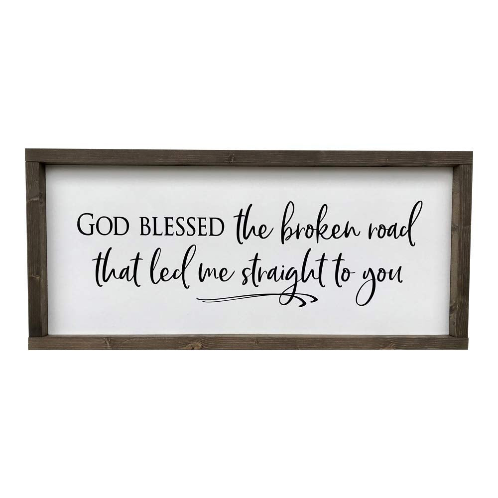 Farmhouse sign Master Bedroom hand stained pine frame