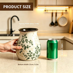 Farmhouse vintage style utensil holder close up