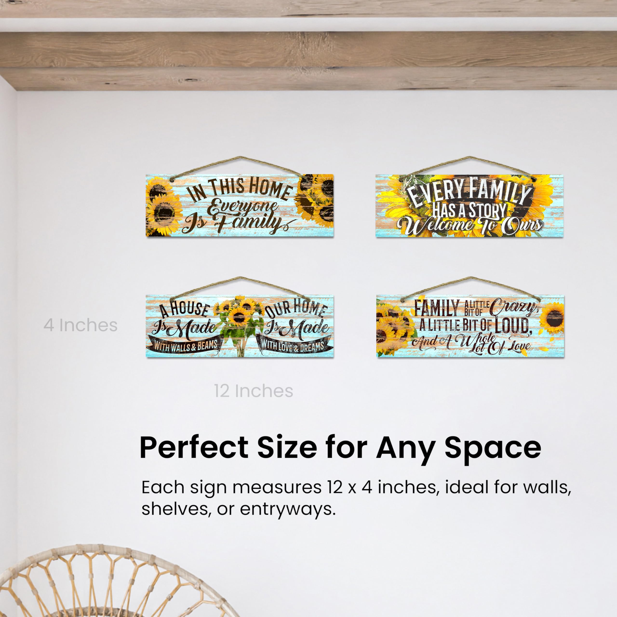 Farmhouse style wall signs with twine hangers