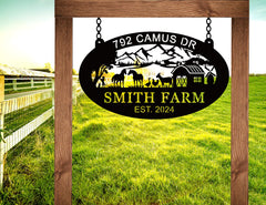 Farmhouse wall decor sign with customizable name