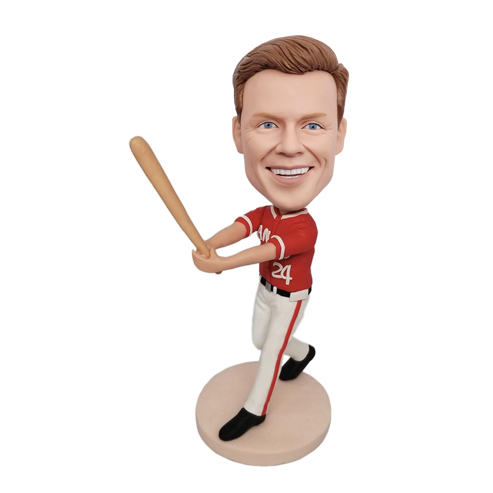 Baseball player bobblehead crafted with polymer clay