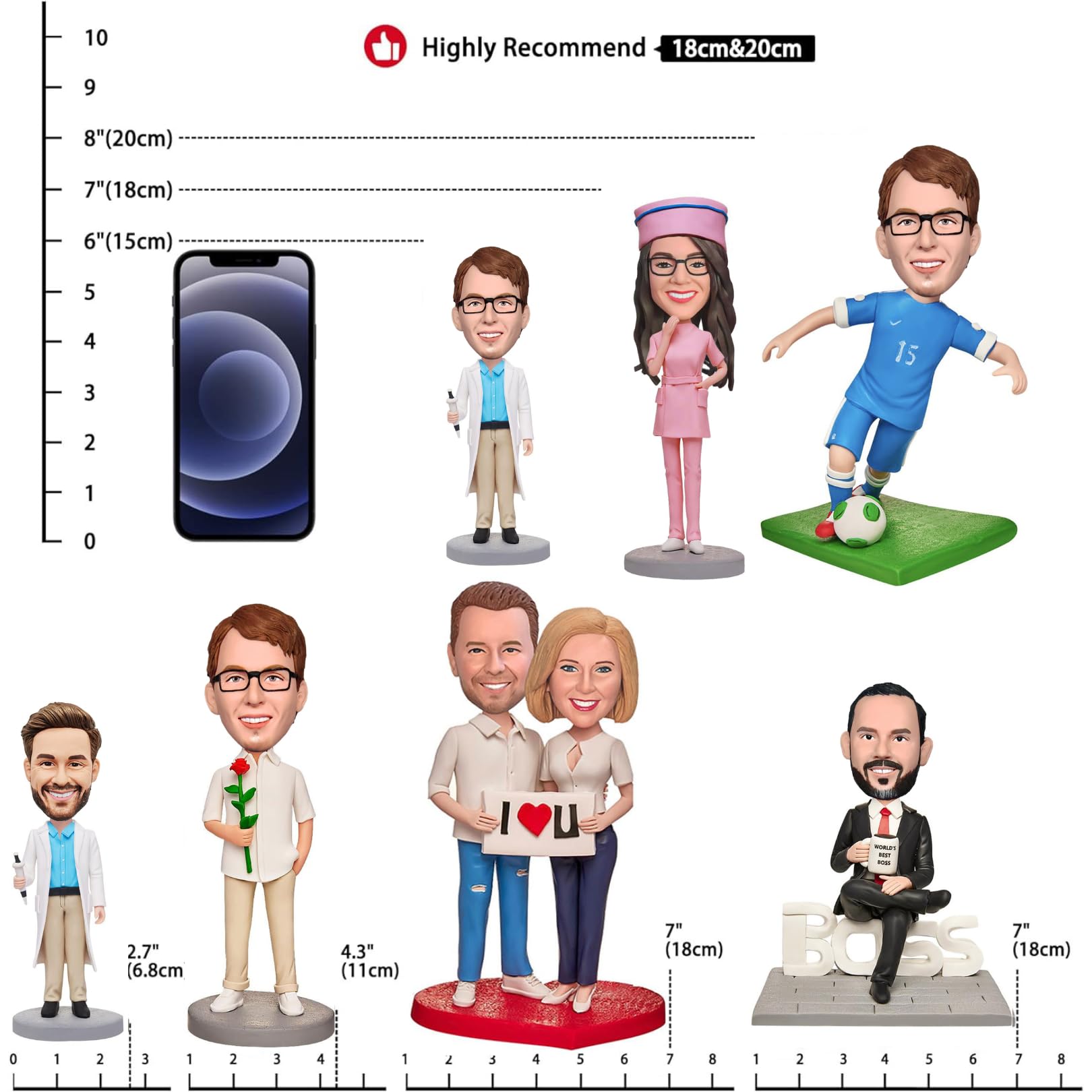 Decorative bobblehead suitable for home office or car