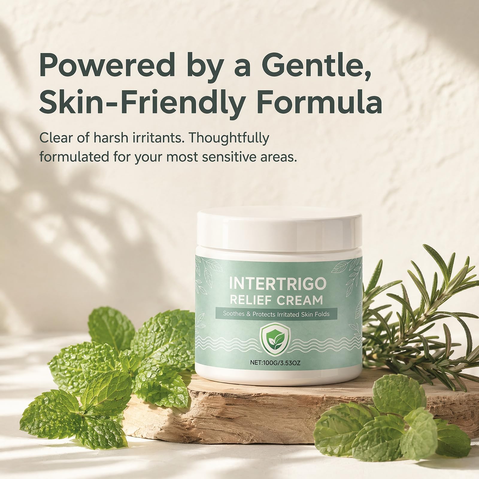 Lightweight non-greasy intertrigo cream texture