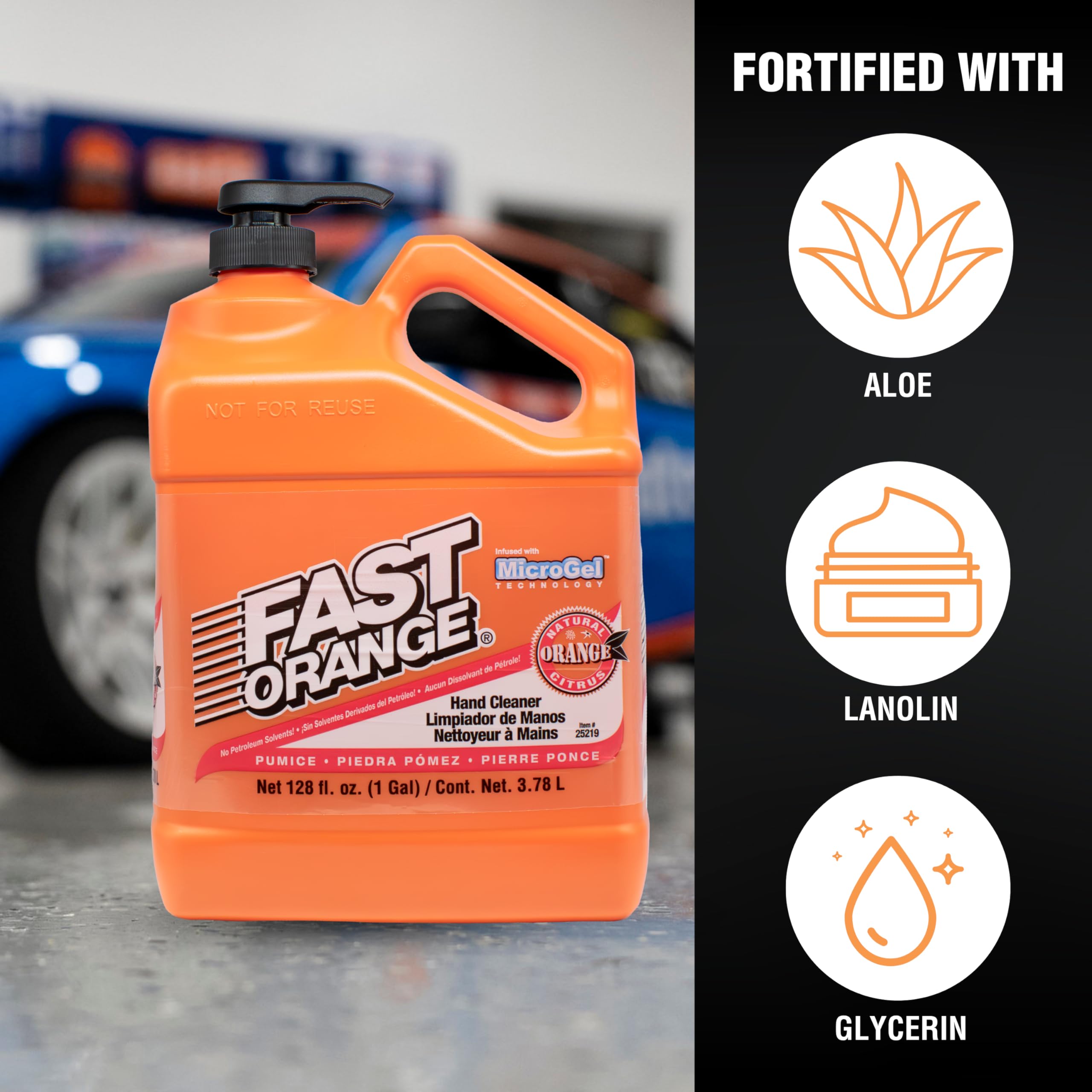 Citrus scented hand cleaner cleans grease and grime