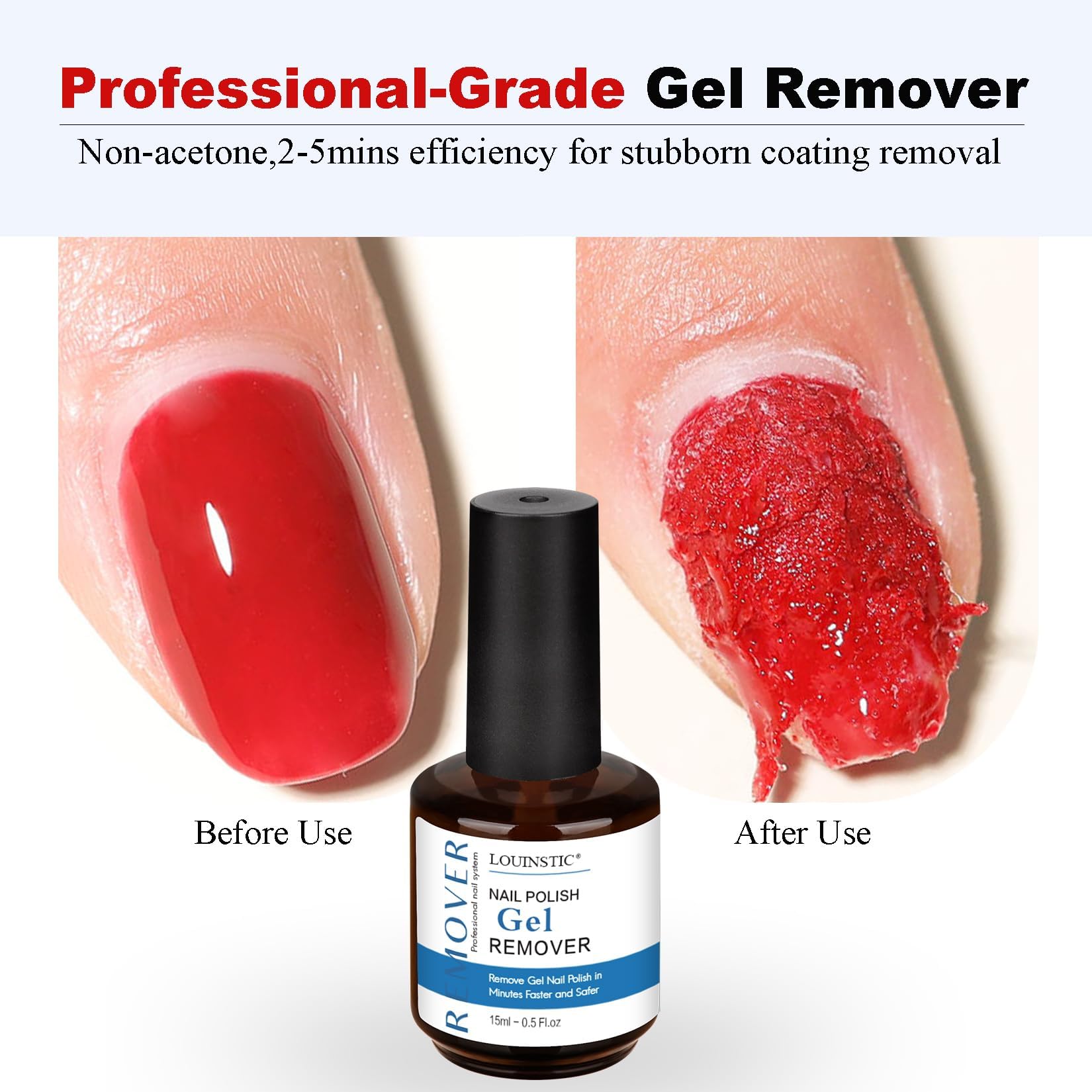 non irritating gel remover for nails bottle close up