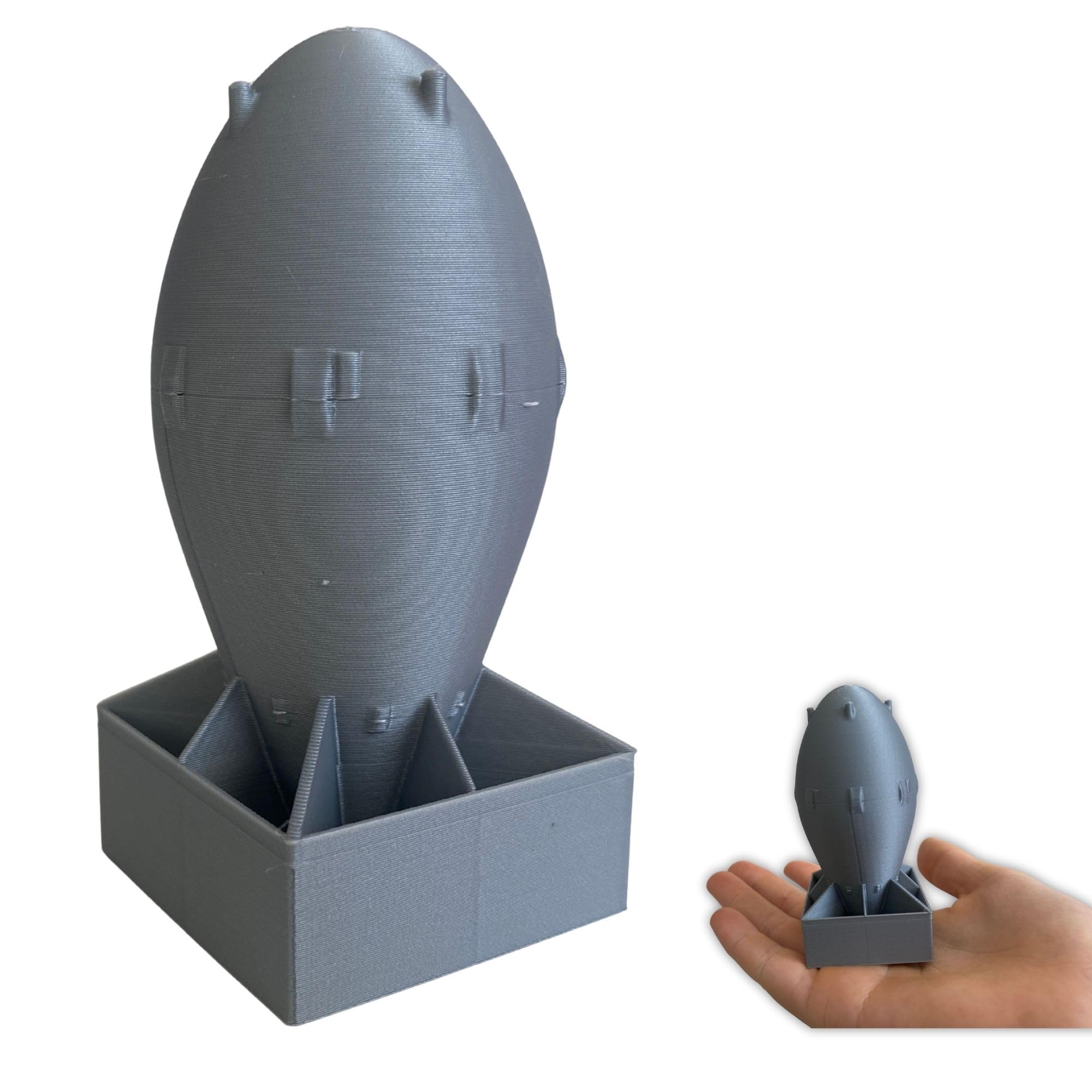 Fat Man Nuclear Bomb Desk Decor 3D printed PLA miniature on desk