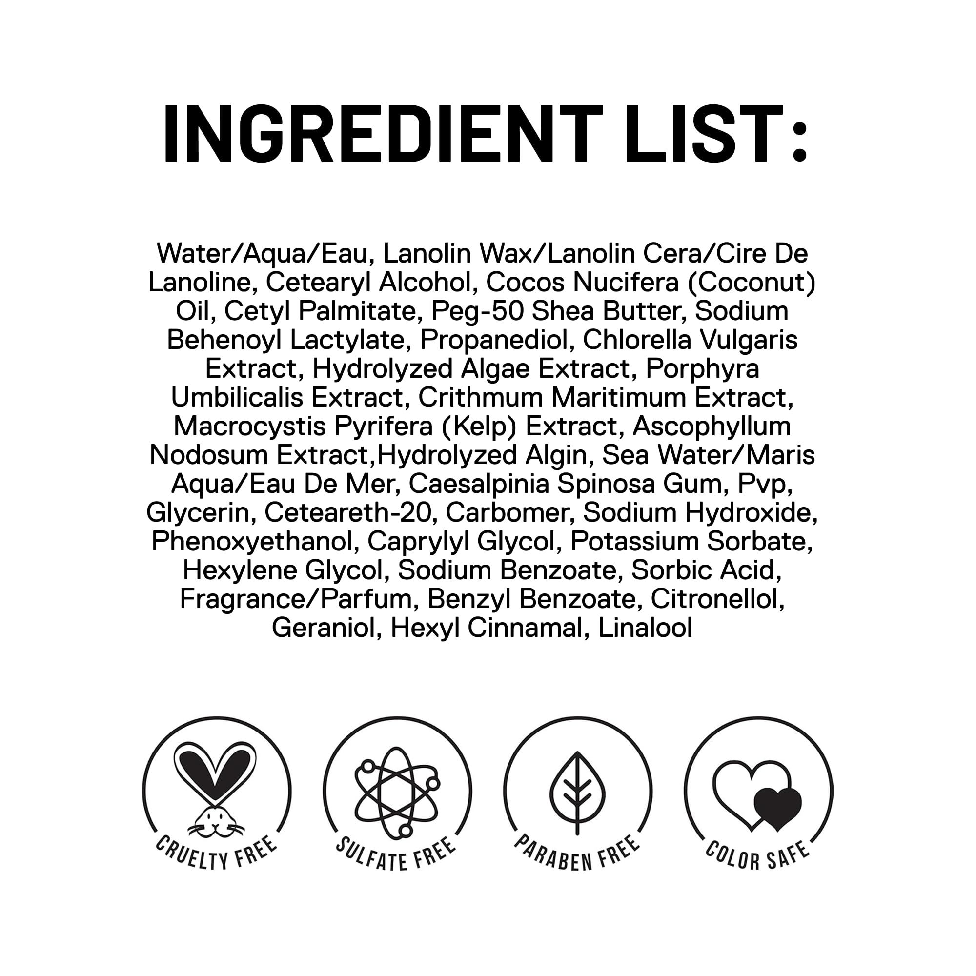 All hair types suitability claim on packaging