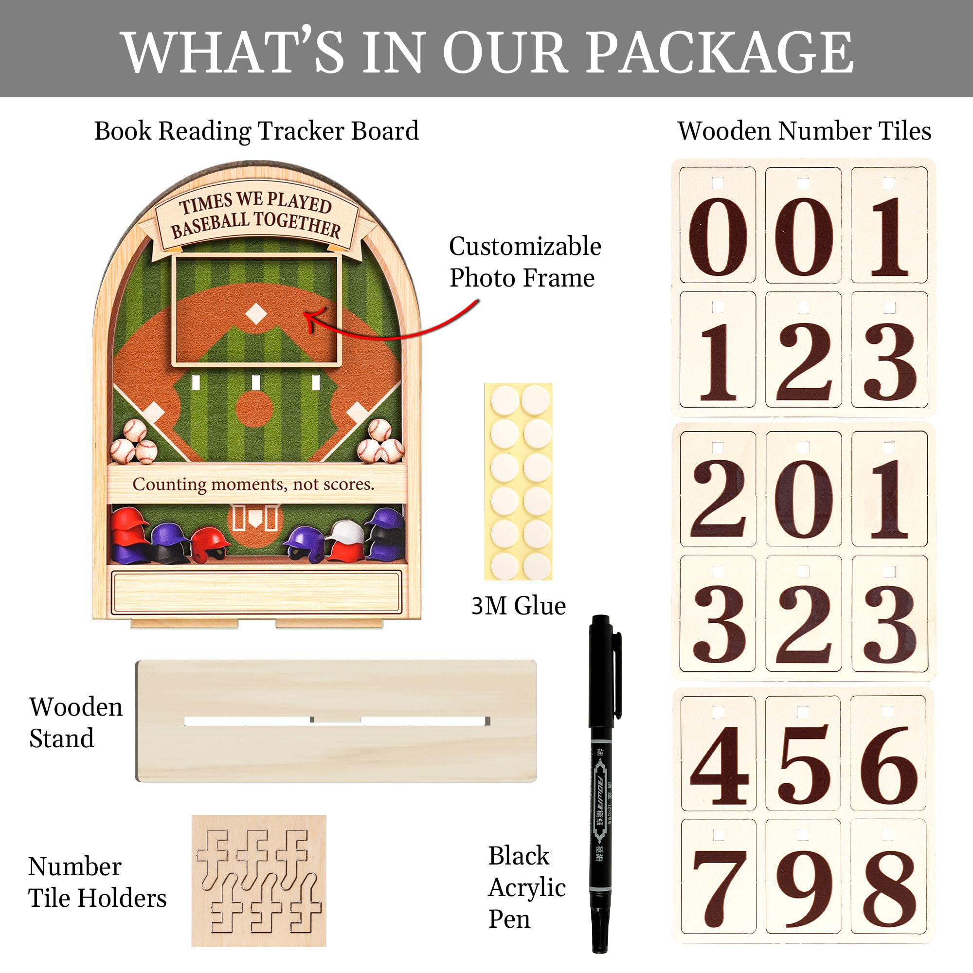 Home decor display featuring Baseball Memory Counter Sign