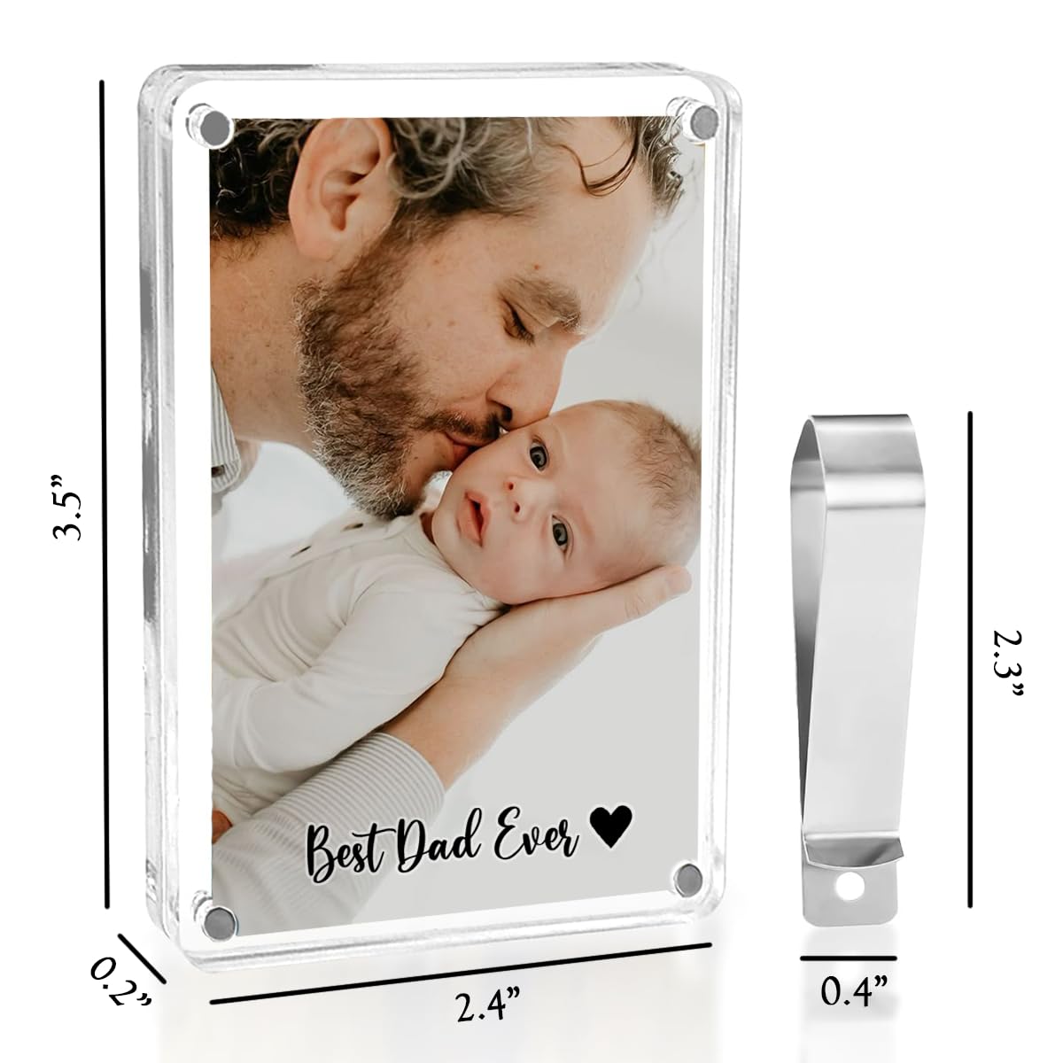 Father's Day gift car visor photo frame on vehicle