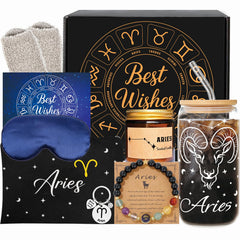 FatWongcoi Aries Birthday Gifts for Women Aries zodiac glass cup