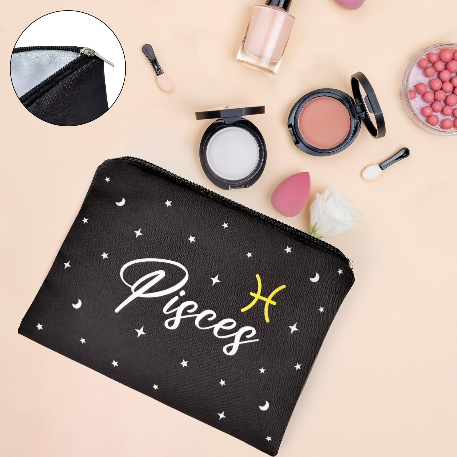 FatWongcoi Pisces Birthday Gifts makeup bag
