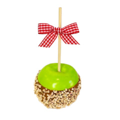Green faux caramel apple decor for tiered trays