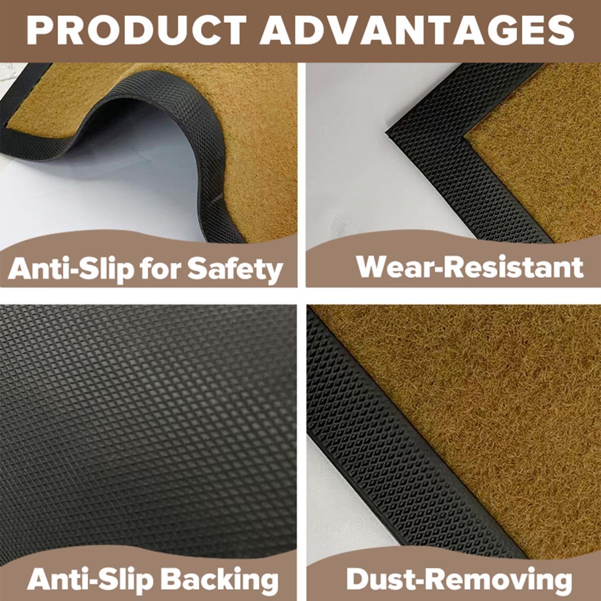 Faux coir look doormat no shedding UV printed design