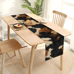 Bright colors cowhide print table runner design