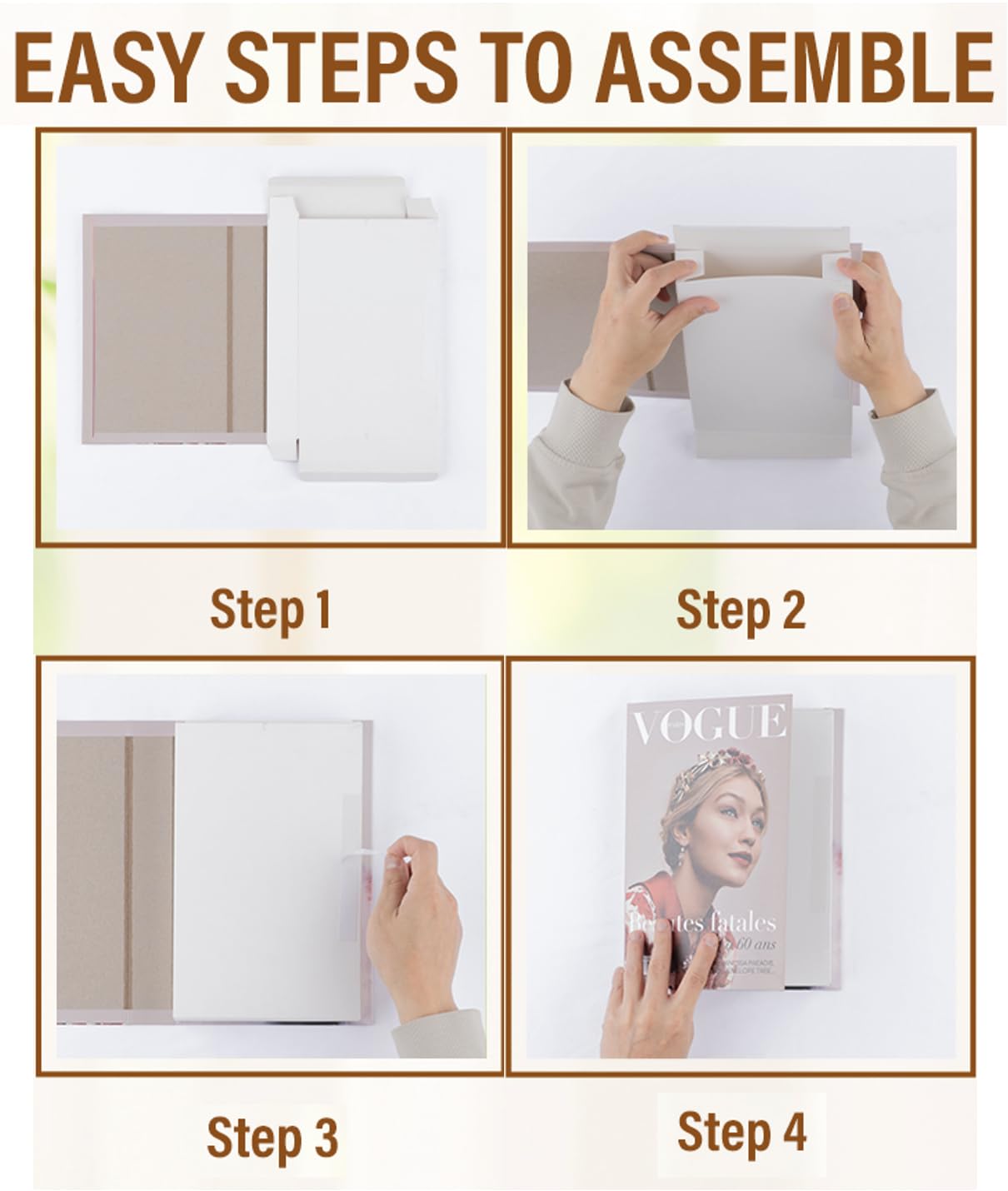 Not real books cardboard display boxes for styling