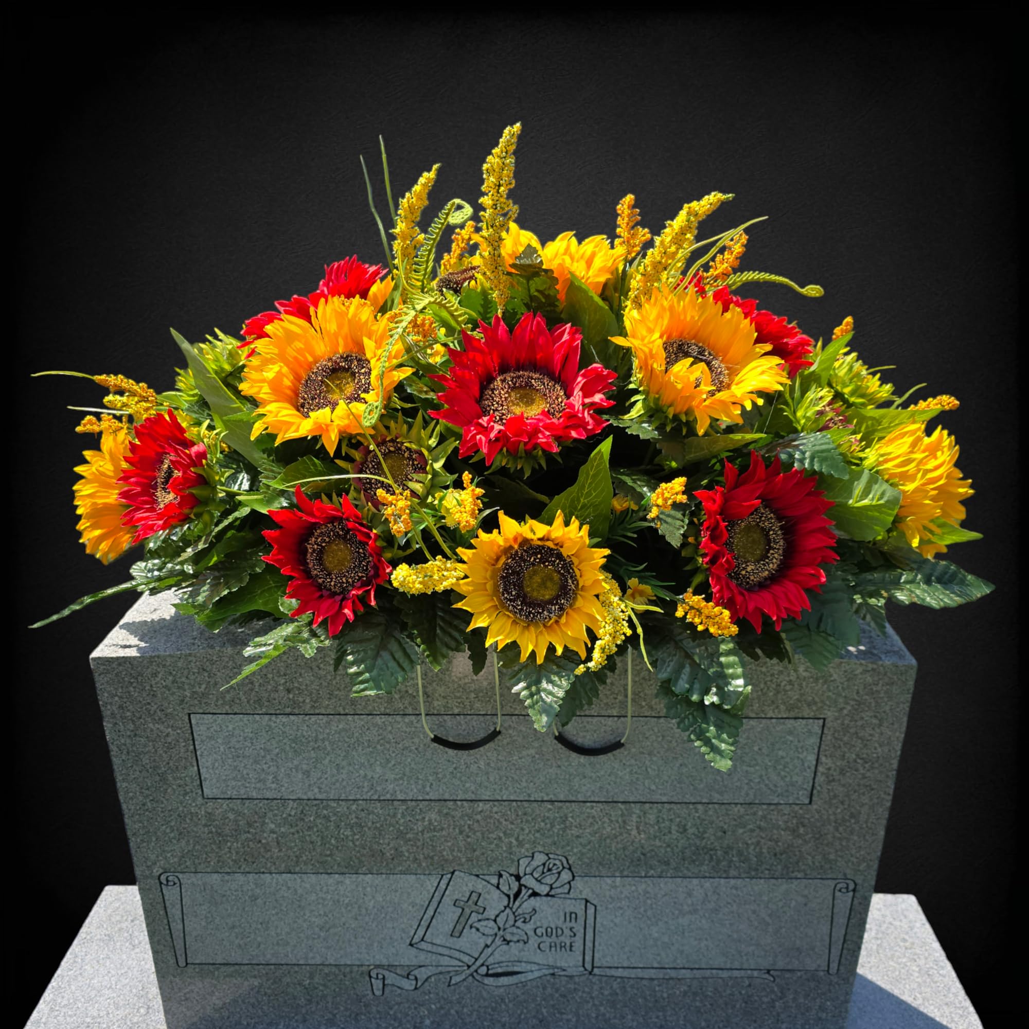 Headstone decorating cemetery memorial saddle