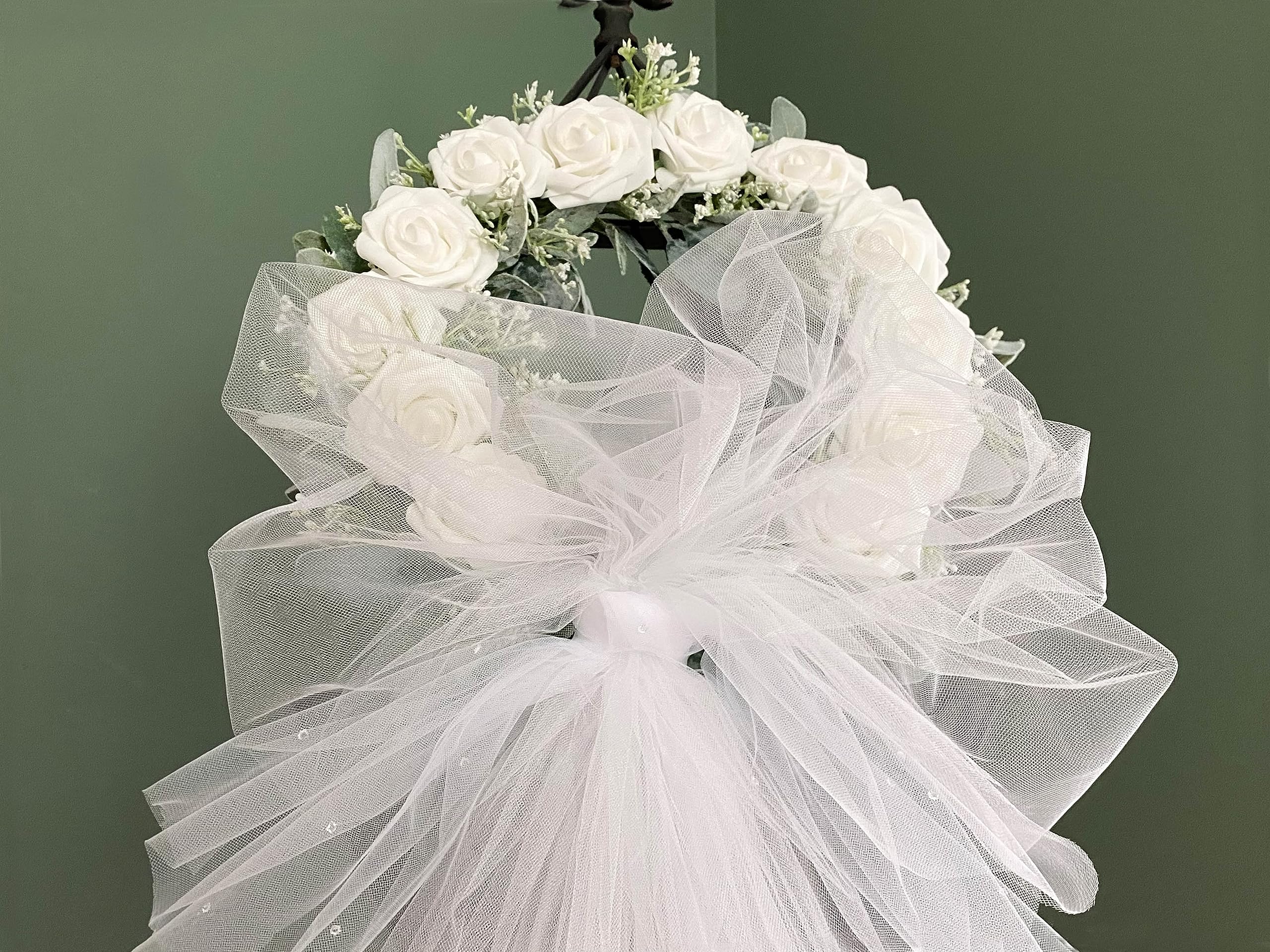 Faux plants included not weather-proof indoor wedding wreath