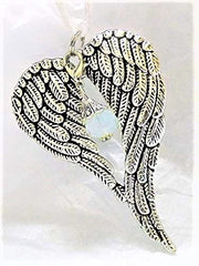 Gift box included with October Faux Opal Birthstone Angel Wings Memorial