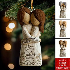 Sister friendship ornament suitable for Christmas tree display