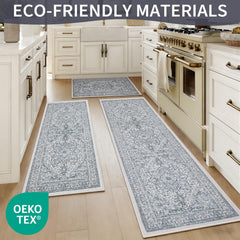 Faux wool kitchen mats with soft texture and durable finish