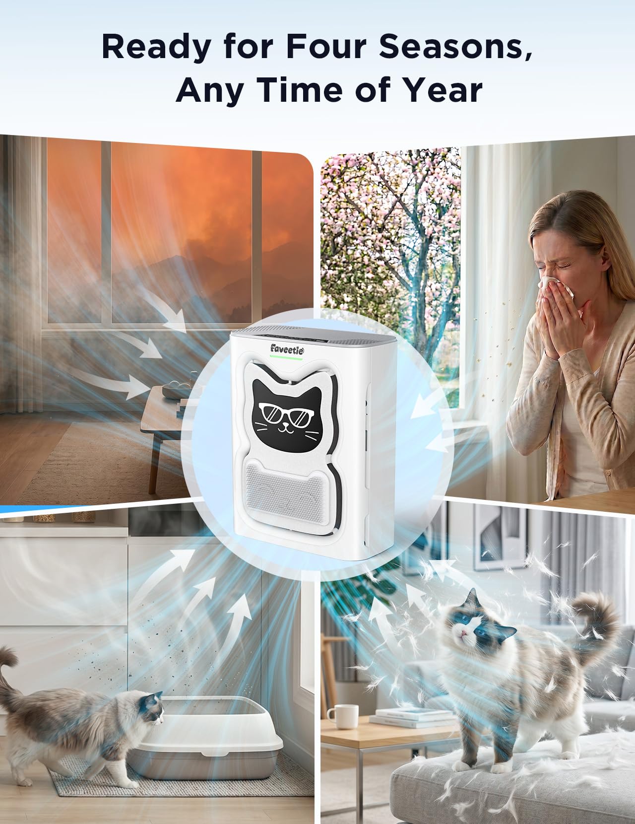 Faveetie Pet Air Purifier activated carbon odor control