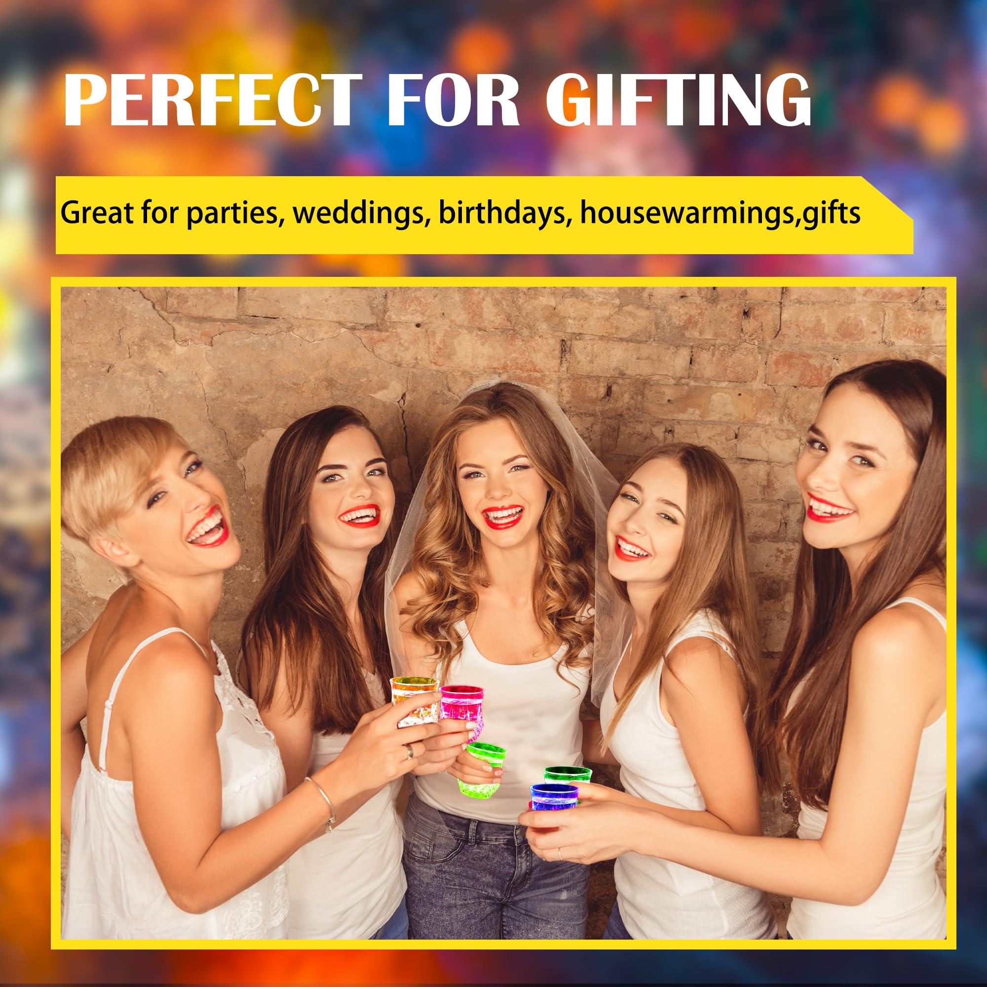 Liquid activated glow for weddings and birthdays