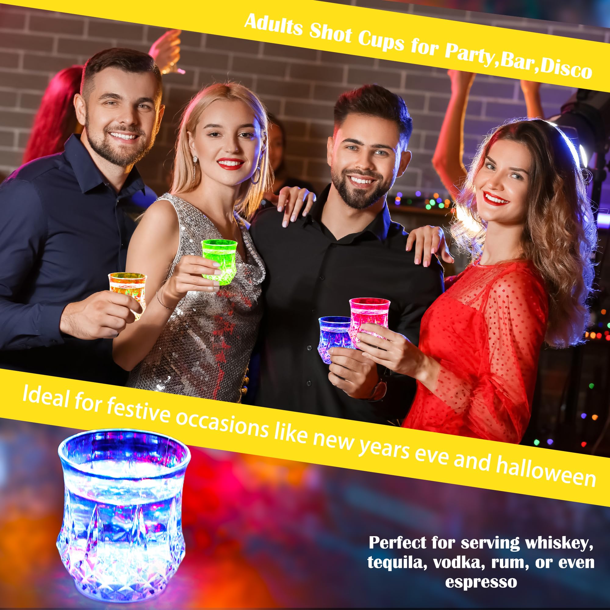 Set of 10 glow in the dark cups