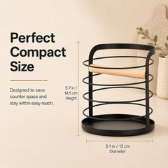 Rust-resistant heavy-duty coated steel utensil holder for busy kitchens