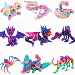FBAWCJ 9PCS 3D Printed Animals Set desk display