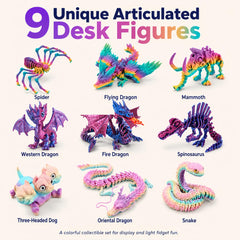 PLA material 3D printed animal toys with articulated joints