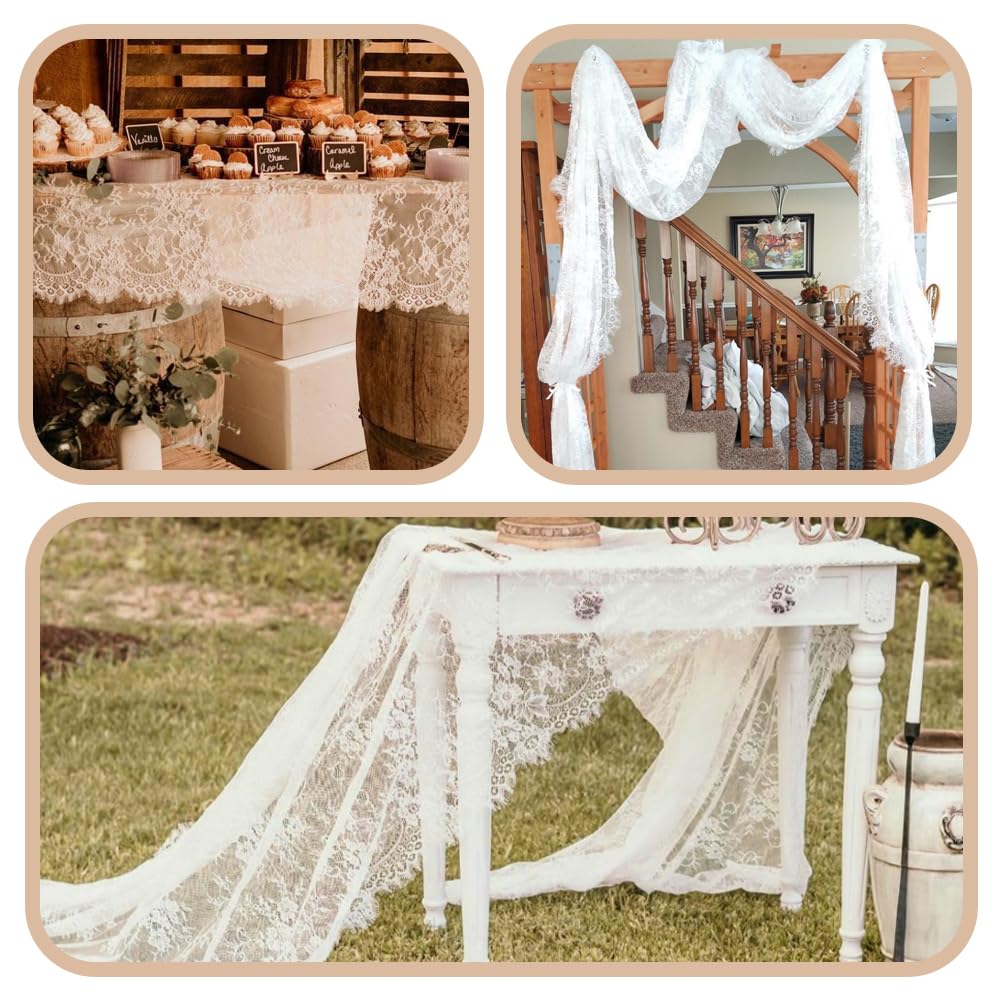 fcklvmc bridal shower table runner white lace