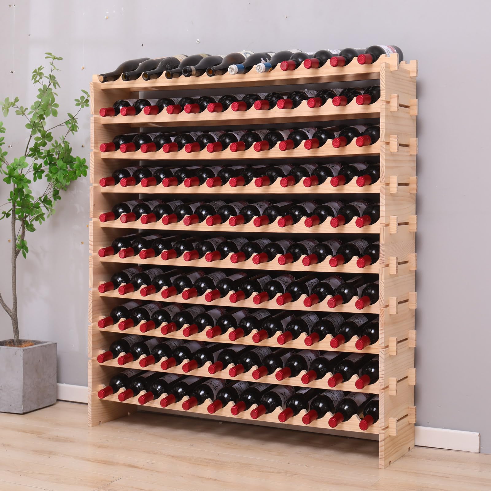 fdjamy freestanding wine rack cabinet in pine holding up to 120 bottles